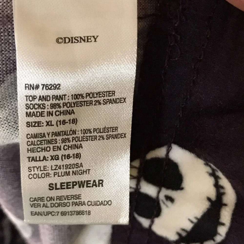 Nightmare‎ Before Christmas Jack Lounge Plush Dark Purple pants 16/18